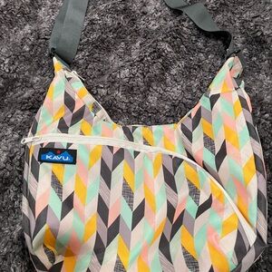 KAVU Chevron Shoulder Bag - Pink, Yellow, Green